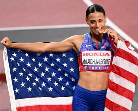 The American sprinter clocks quickest female 400m in fourty years to win championship title